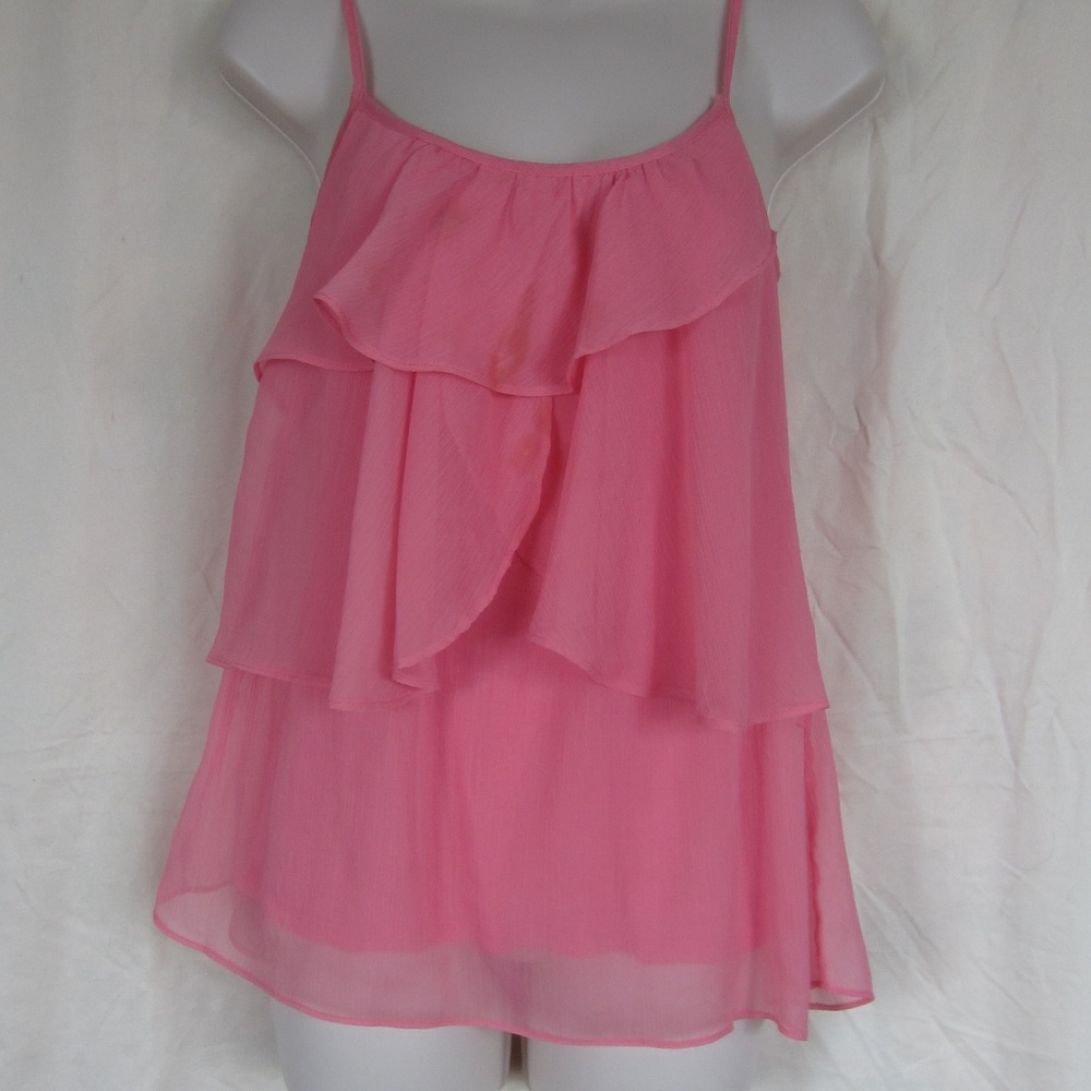 Pink Ruffle spaghetti strap blouse NY&Company, SM